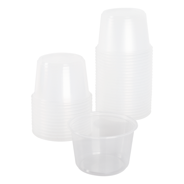Karat Half Slab Black PP Plastic Rib Container With Clear OPS Lid - 10