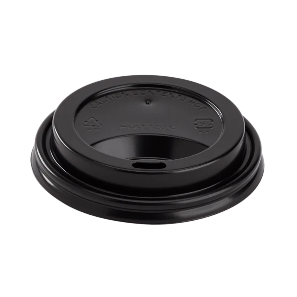 Pp Sipper Dome Lid For 8oz Paper Hot Cup 80mm Black 6310
